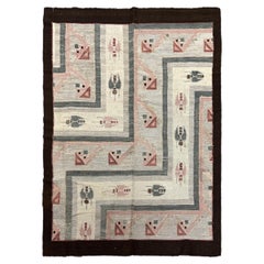 4x5 Vintage Tapestry Rug Scarab Beetle Design 112cmx153cm Fine Navajo Inspired