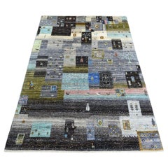 4'x5'10" Colorful Afghan Kashkuli Gabbeh Hand Knotted Wool Oriental Rug