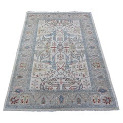 4'x5'10 Tapis en laine fine grise Aryana Bidjar Garus Design Knots Rugs
