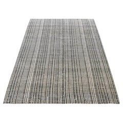4'x5'10" Grün Modern Criss Cross Design Reine Wolle Handgeknüpft Teppich