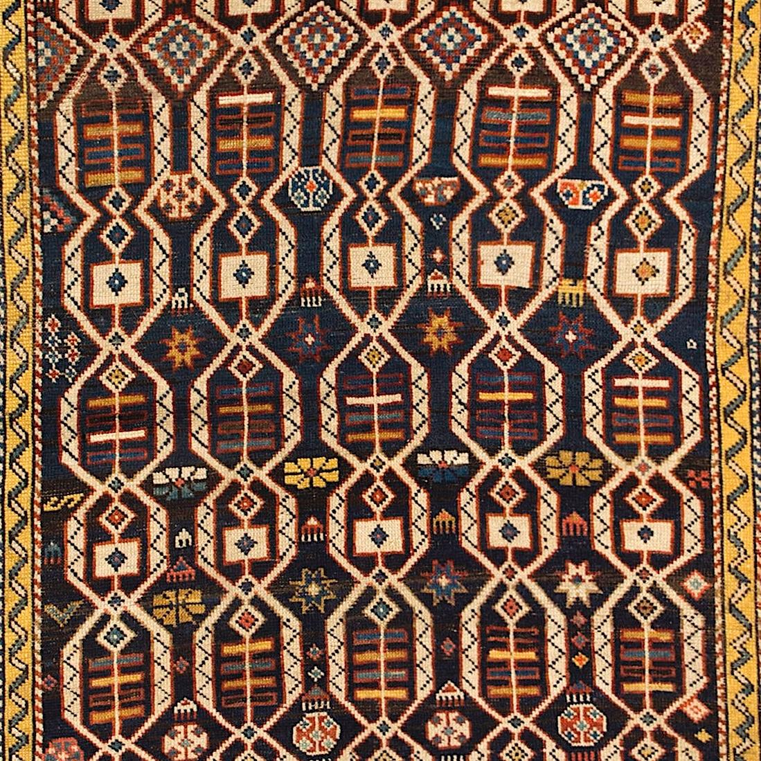 4x5,4 Fuß Seltener antiker kaukasischer Kuba-Shirvan-Teppich, um 1880 (Kaukasisch) im Angebot