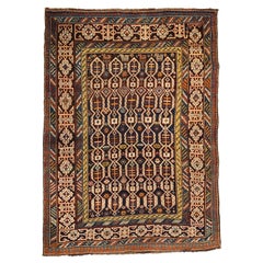 4x5.4 ft Rare Antique Caucasian Kuba Shirvan Rug, Circa 1880