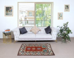 4x5.4 Ft Reproduction of an antique Caucasian Kazak Prayer Rug. 100% Wool