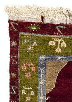 4x5.5 Ft Vintage Turkish Tulu Accent Rug, One of a Kind Design, 100% Wool