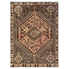 4
x5
5" Hazelnut Brown Vintage Persian Shiraz Hand Knotsted Pure Wool Rugs
