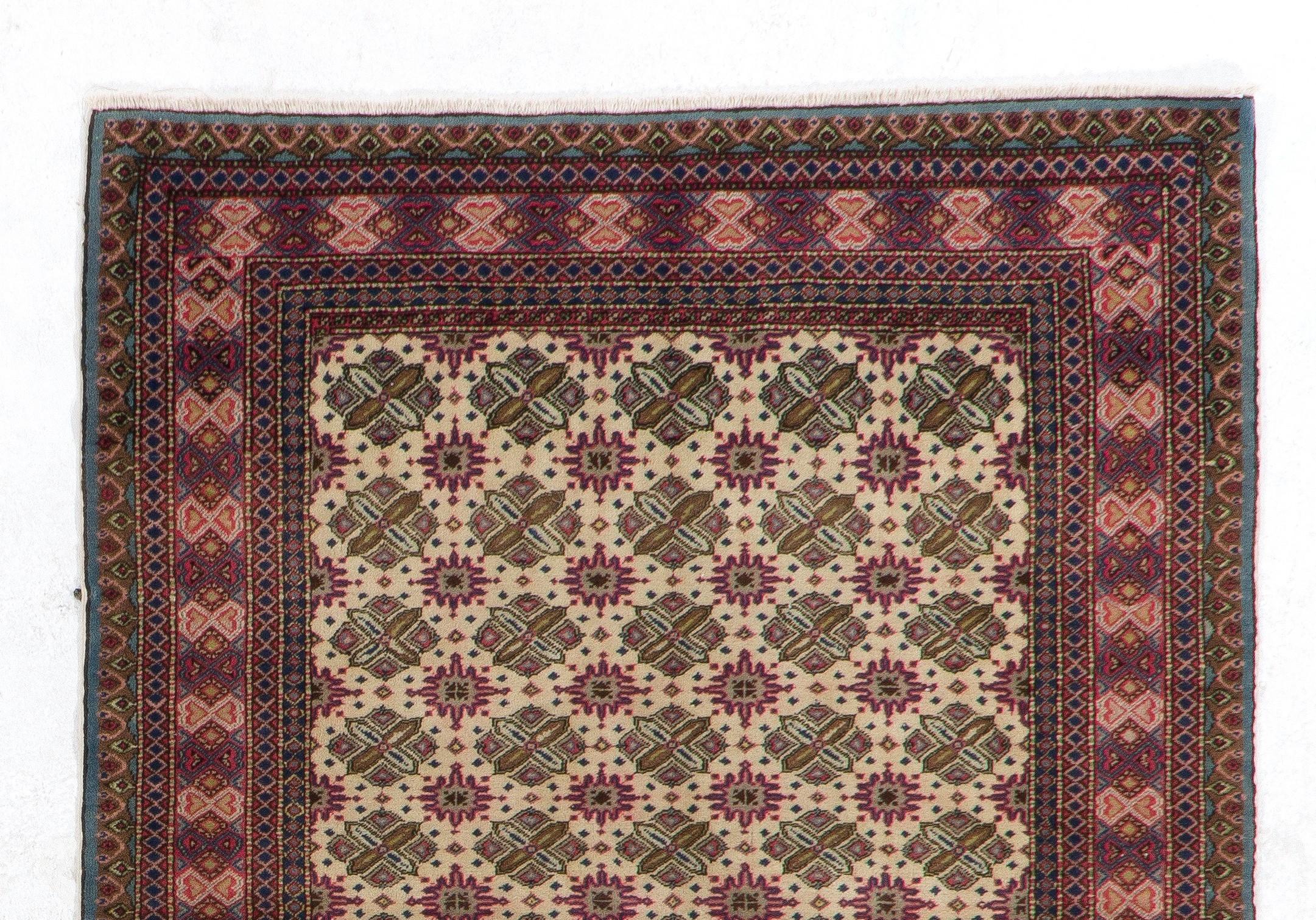 A finely hand knotted vintage Central Anatolian rug. Measures: 3.3 x 6 ft
Medium, soft wool pile on a tightly woven cotton foundation. Good condition.
It has been washed professionally and ready to be used in a residential or commercial decor.