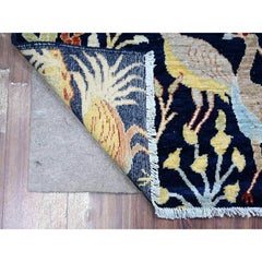 4'x5'7" Wool Hand Knotted Bird of Paradise Peshawar Soft Wool Oriental Rug