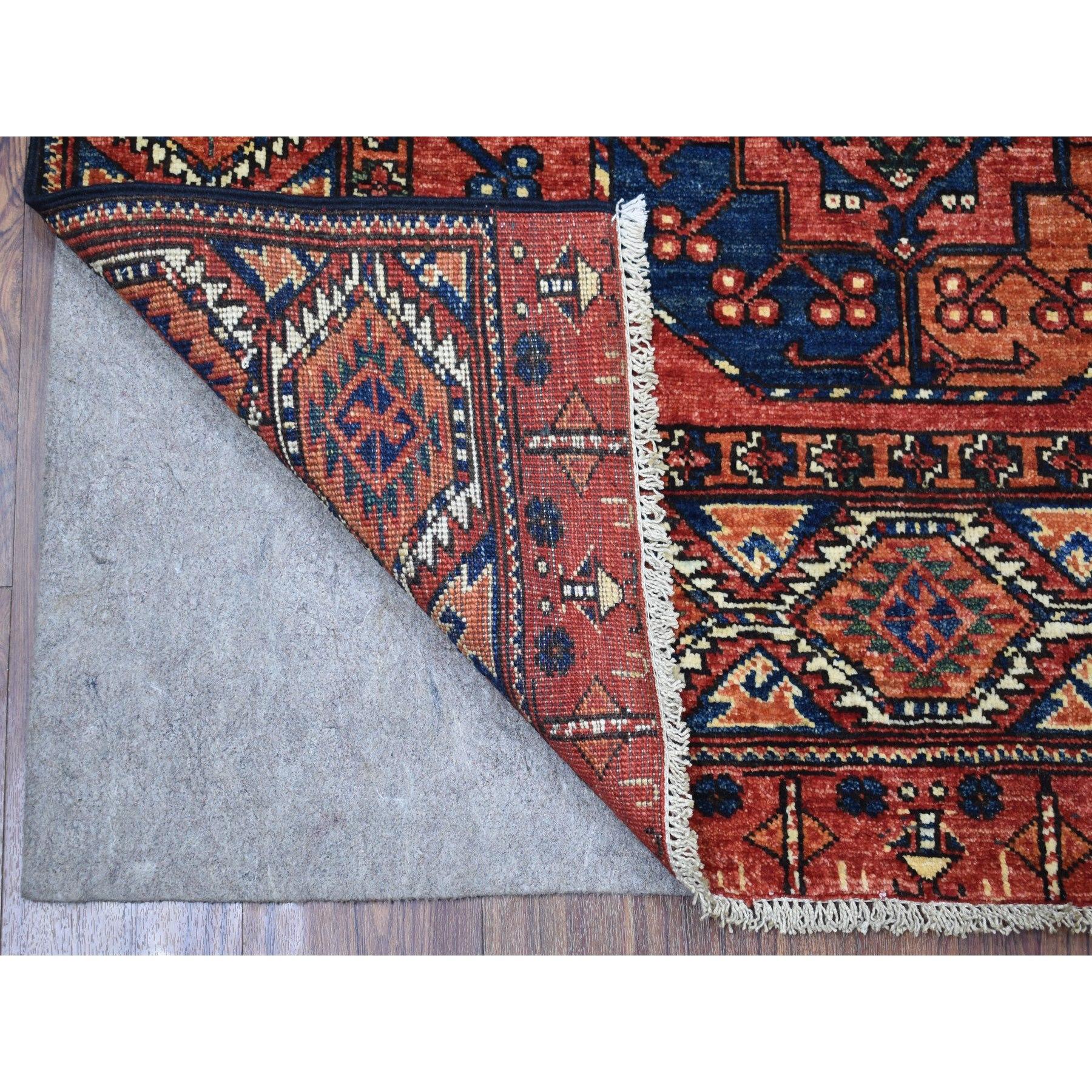 This is a truly genuine one-of-a-kind Red Afghan Ersari With Elephant Feet Design Organic Wool Hand Knotted Oriental Rug. It has been Knotted for months and months in the centuries-old weaving craftsmanship techniques by expert artisans.
Primary