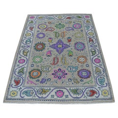 4
x5
9" Bunte graue Fusion Kazak Reine Wolle Geometrisches Design Handgeknüpfter Teppich