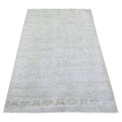 4
x5
9" Gainsboro Grau Weiß Waschen Peshawar Wolle Hand geknüpft Orientteppich