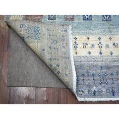 4'x5'9" Gray, Afghan Kashkuli Gabbeh, Animal Figurines Hand Knotted Wool Rug