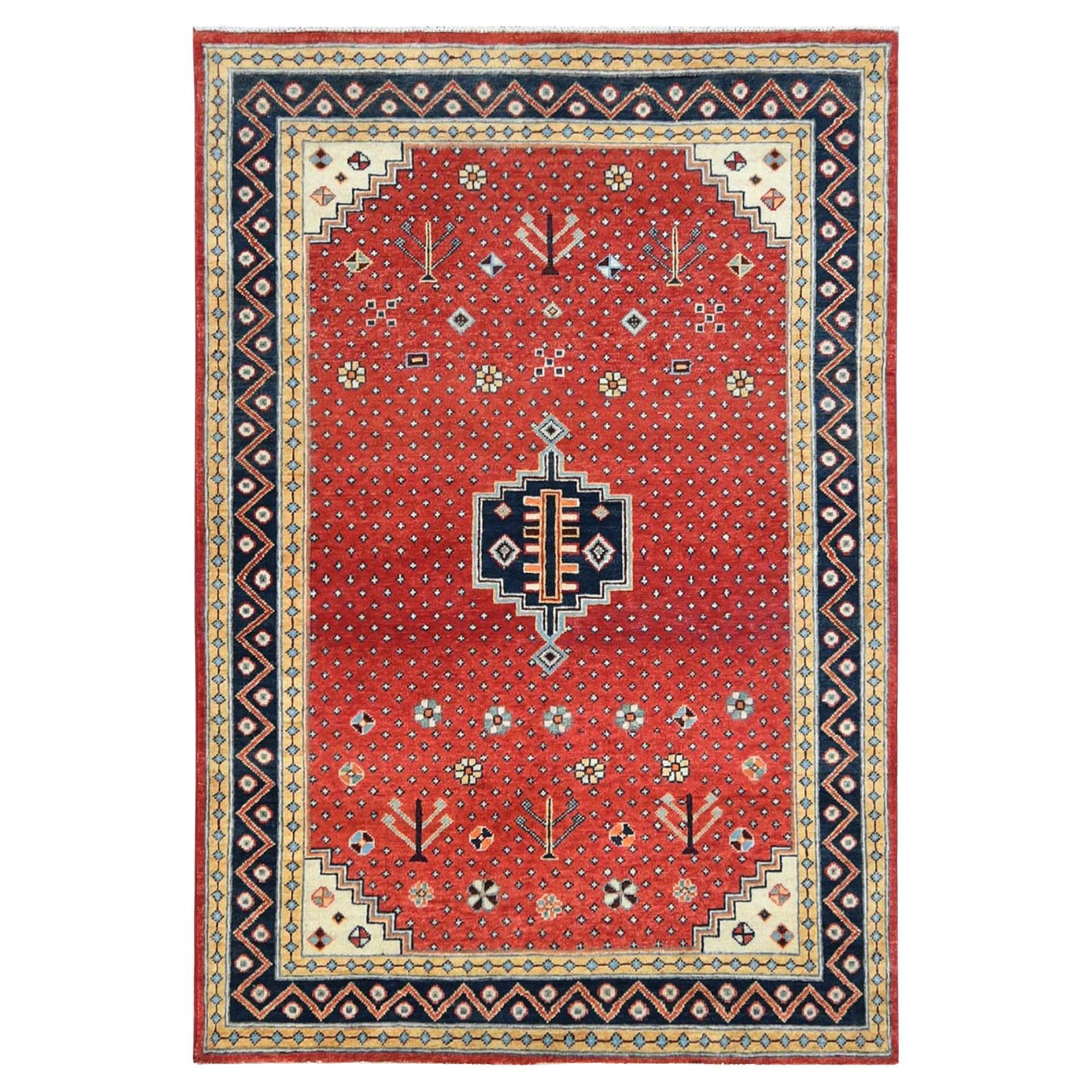 4
x5
9" Imperial Rot Spezial Kazak Wolle Handgeknüpft Läufer Orientteppich