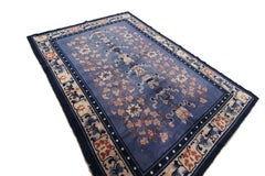 4x6 Antique Art Deco Chinese Rug 130cmx185cm Symbolic Treasures Wool Rug c.1900