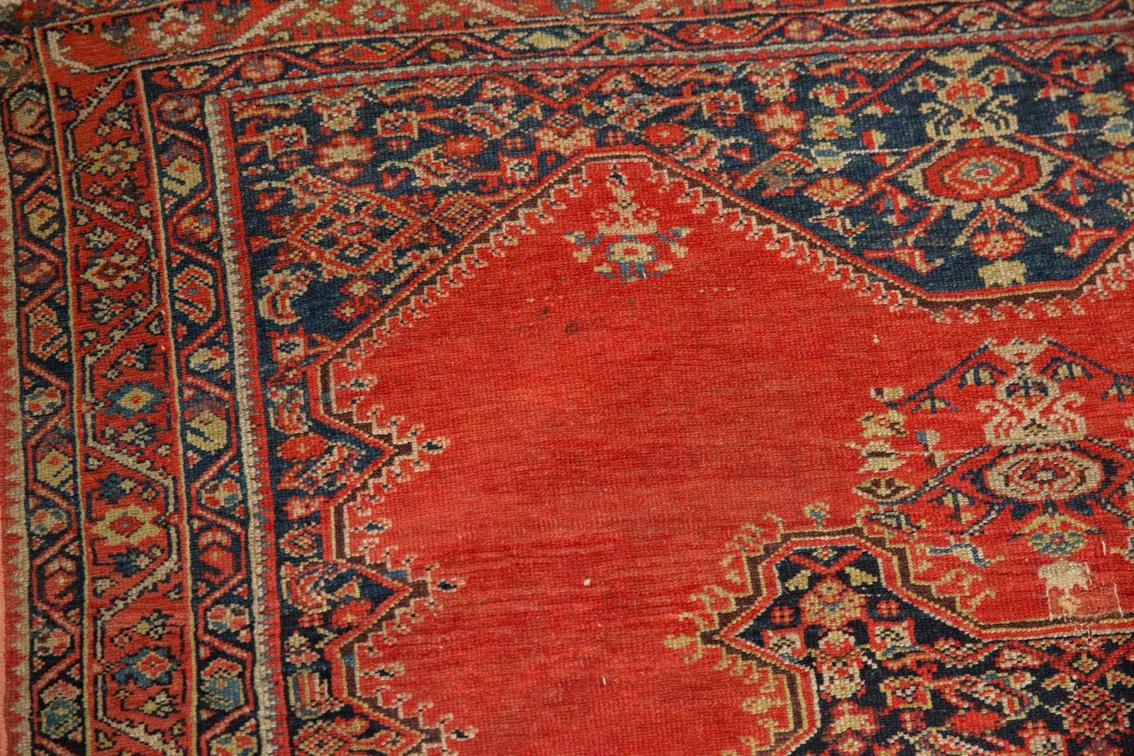 Wool Antique Tomato Red Malayer Rug For Sale
