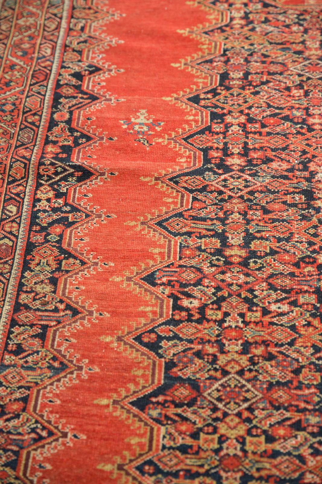 Antique Tomato Red Malayer Rug For Sale 2