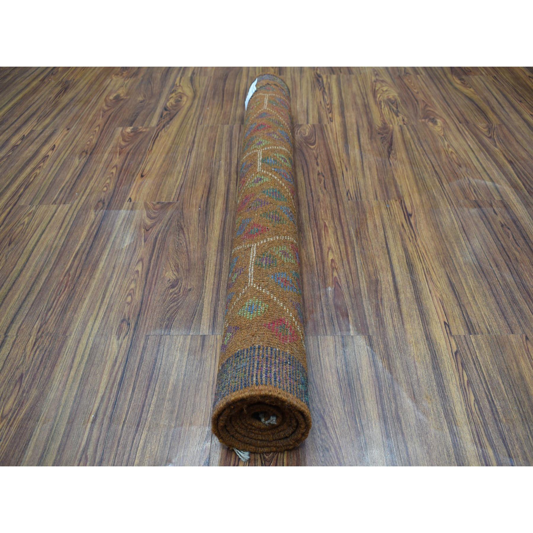 4'x6' Brown Colorful Afghan Baluch Tribal Design Hand Knotted Wool Rug In New Condition For Sale In Carlstadt, NJ