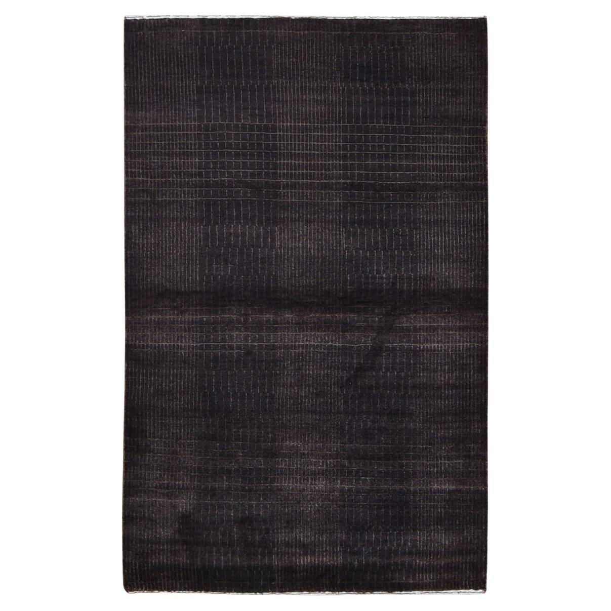 4
x6
 Charcoal Brown Wool 
Silk Tone on Tone Nepali Hand Made Oriental Rug