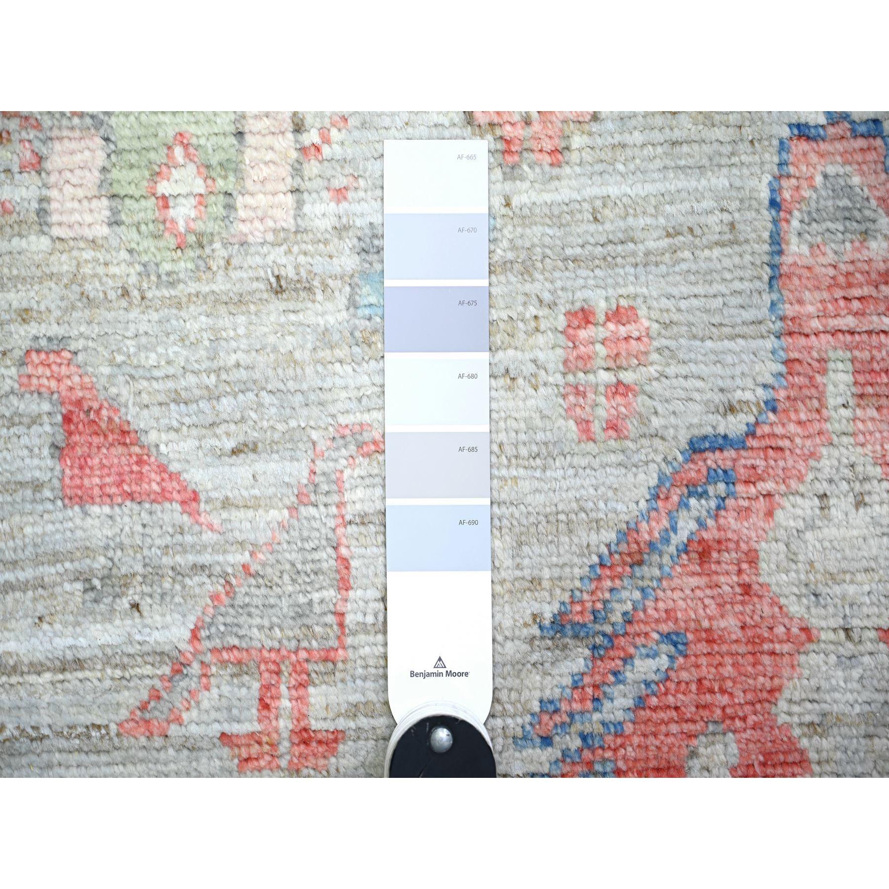 Tribal 4'x6' Cloud Blue Wool Hand Knotted Anatolian Village Inspired Oriental Rug For Sale