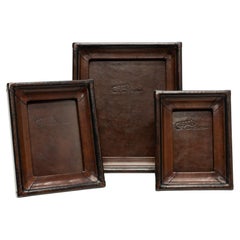 4x6 Dark Brown & Black Leather Tabletop Picture Frame - The Dressage