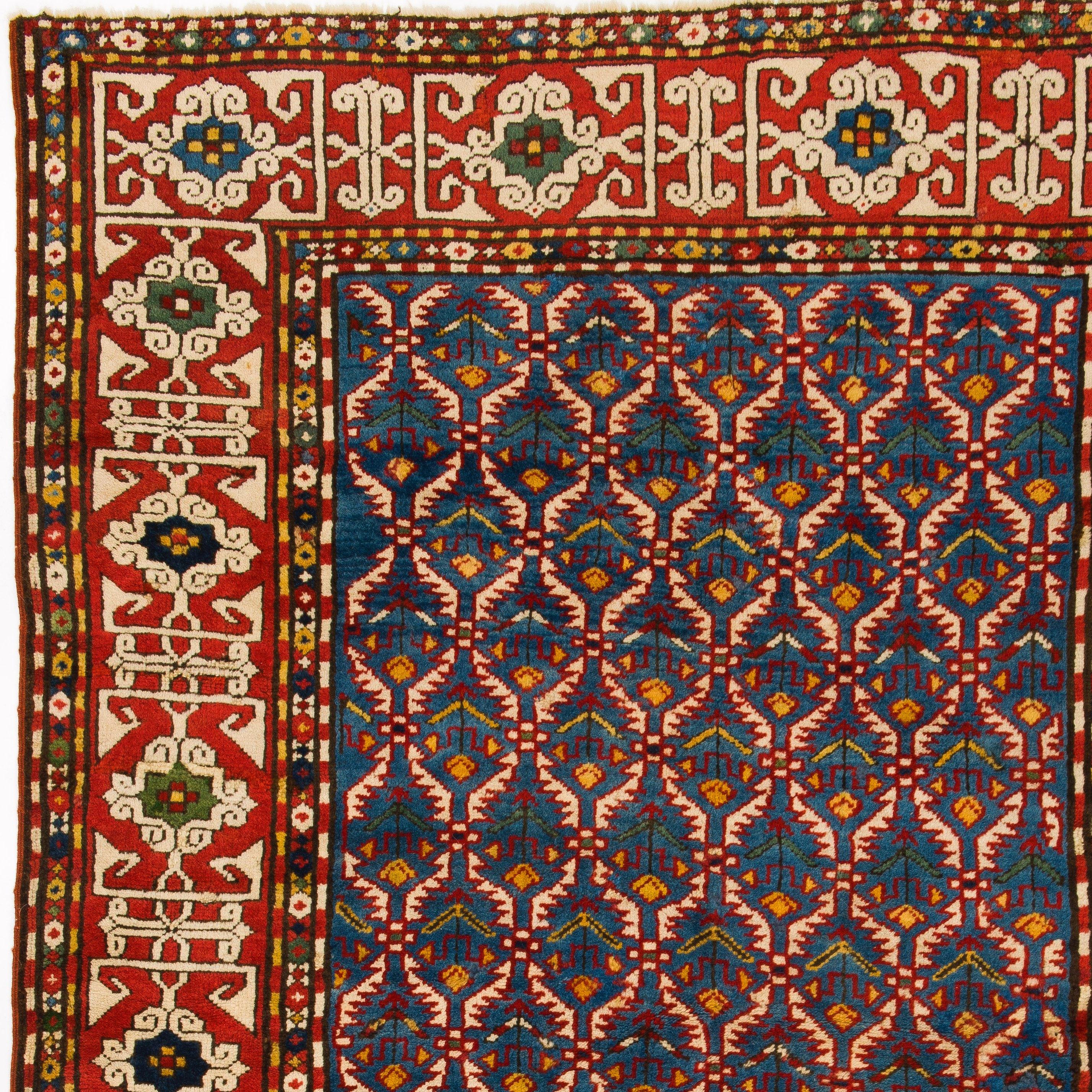 An outstanding antique Caucasian rug from the town of 