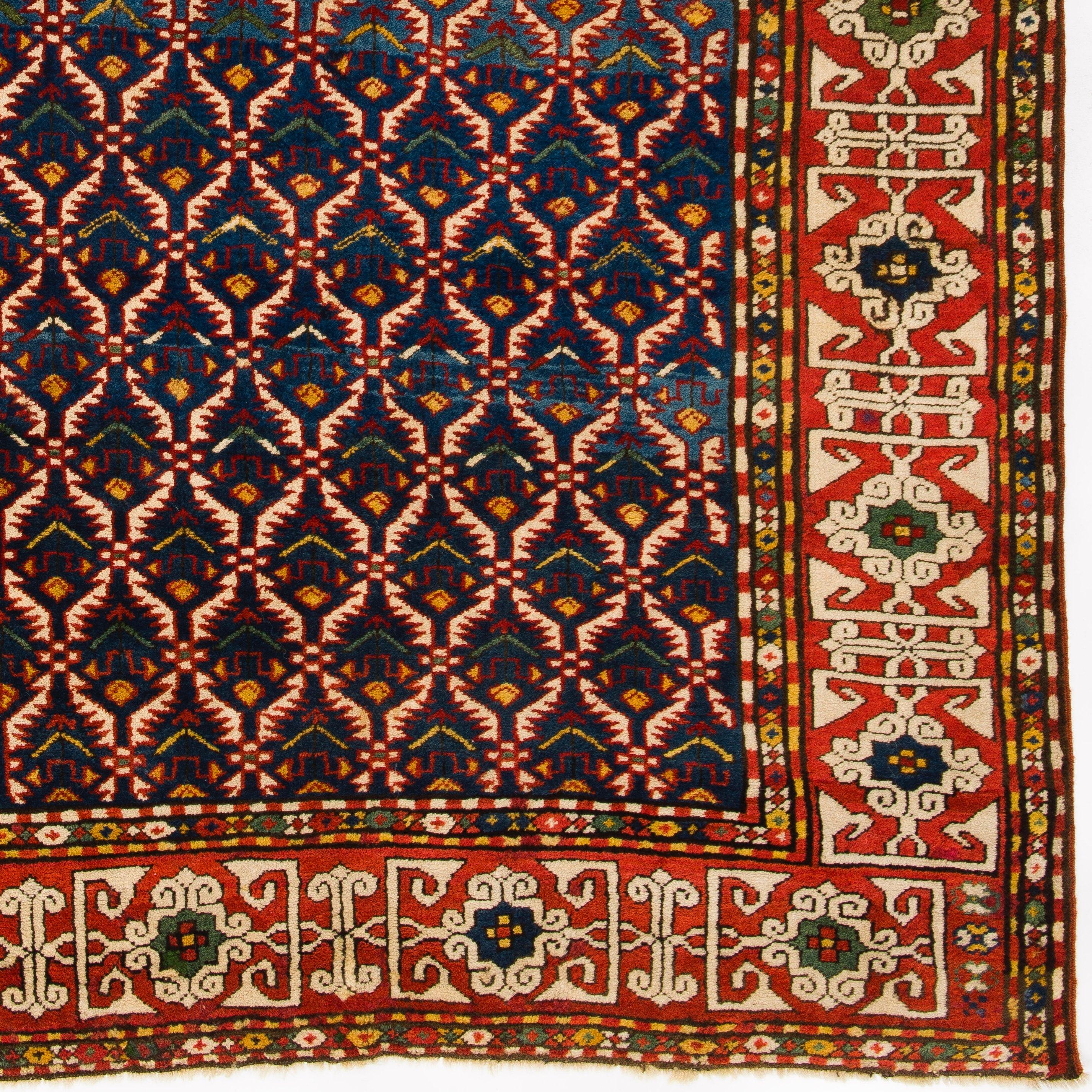 Antiker kaukasischer Kuba-Teppich mit 4x6 Fuß (Kaukasisch) im Angebot