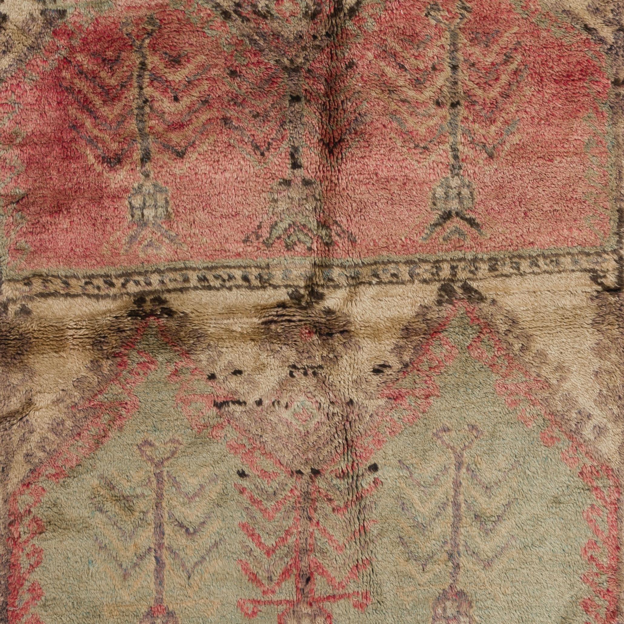 Tribal 4x6 Ft Antique Central Anatolian Village Rug in Soft Plant Dyed Colors, Ca 1910 For Sale