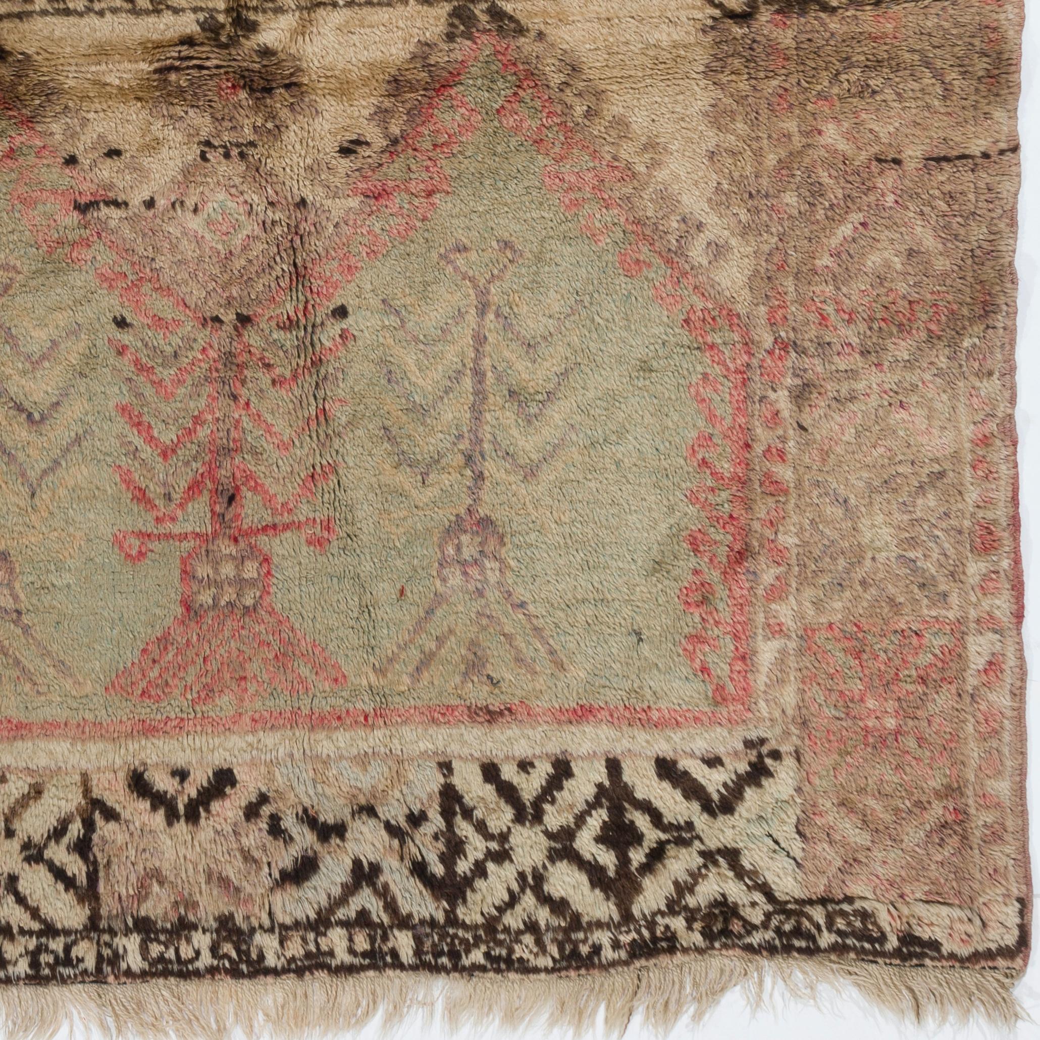 Turkish 4x6 Ft Antique Central Anatolian Village Rug in Soft Plant Dyed Colors, Ca 1910 For Sale