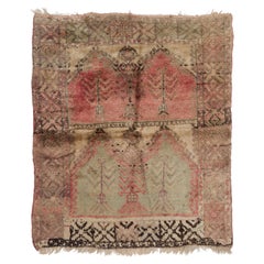 4x6 Ft Antique Central Anatolian Village Rug in Soft Plant Dyed Colors, Ca 1910