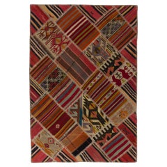 4x6 ft Colorful Handmade Wool Turkish Patchwork Kilim Rug 'Flat-Weave'