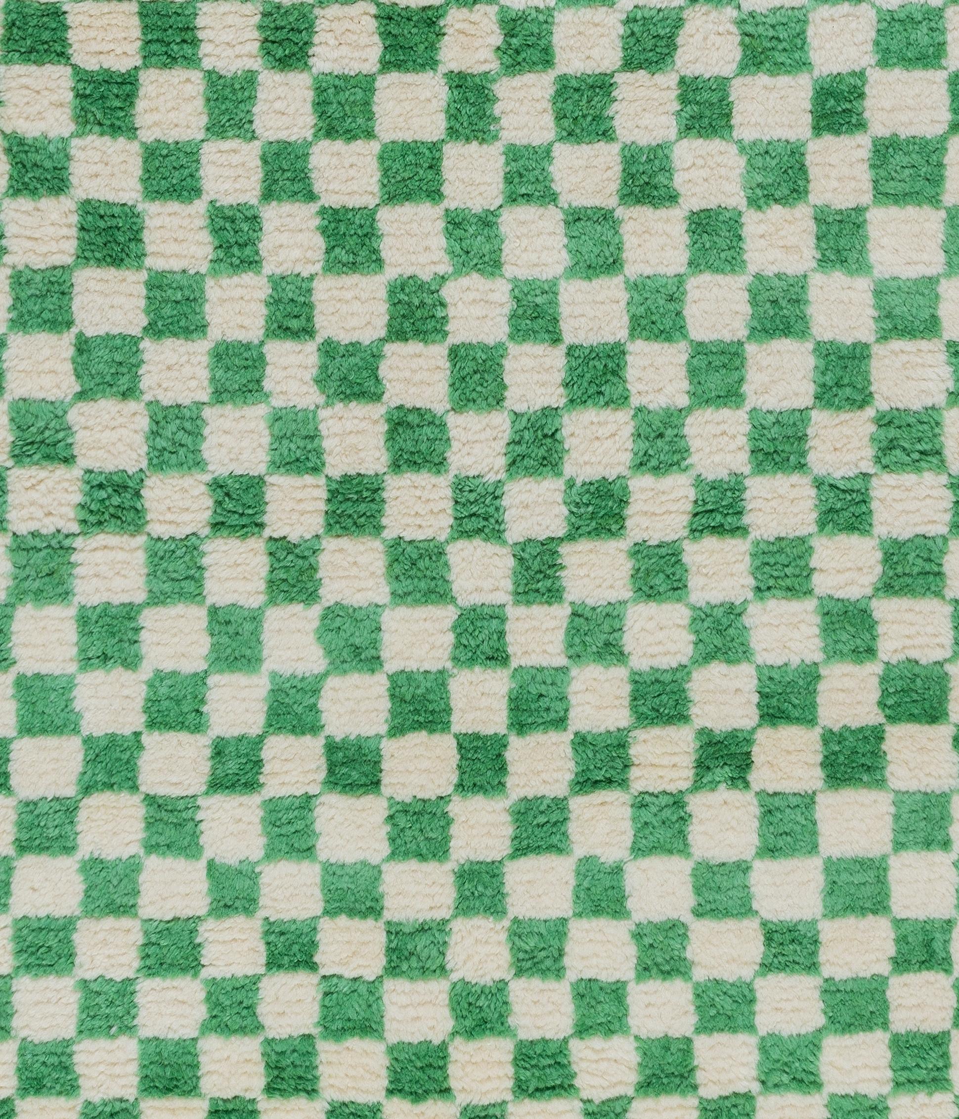 green gingham rug