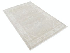 Tapis d'accent noué à la main de 4 x 6 pieds aux tons doux pour la décoration de la chambre à coucher, de la cuisine et de l'entrée