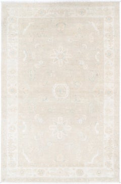 Tapis d'accent noué à la main de 4 x 6 pieds aux tons doux pour la décoration de la chambre à coucher, de la cuisine et de l'entrée