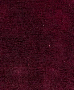 4x6 Ft Minimalist Vintage "Tulu" Rug in Solid Maroon Red Color, 100% Soft Wool