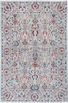 4x6 ft Multicolor Hand Knotted Turkish Accent Rug with Floral Design