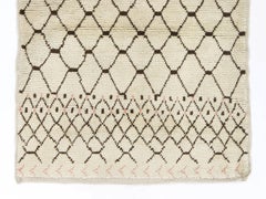 Contemporary Moroccan-Style Beni Ourain Inspired Hand-Knotted Wool Rug, 4x6 ft