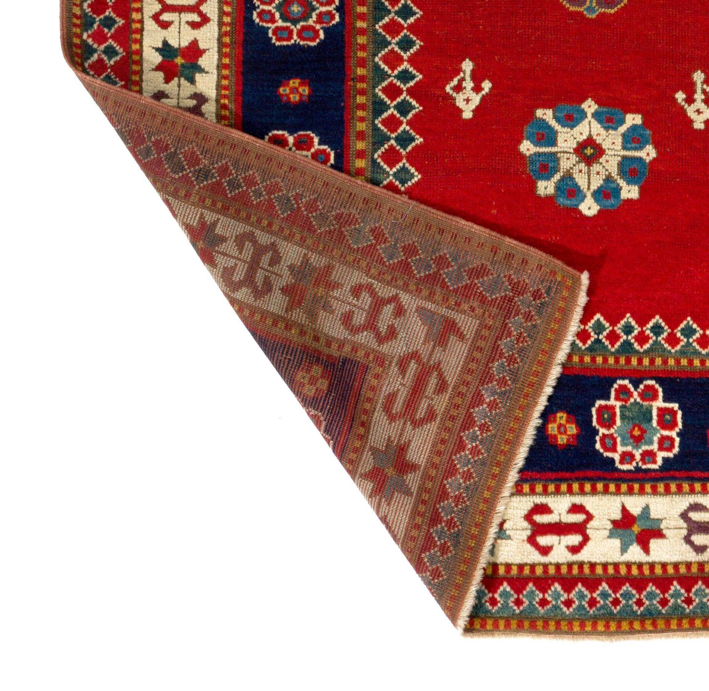 Late 19th Century Dated 1870. Antique Caucasian Kazak Rug, Top Shelf Collectors Prayer Rug For Sale
