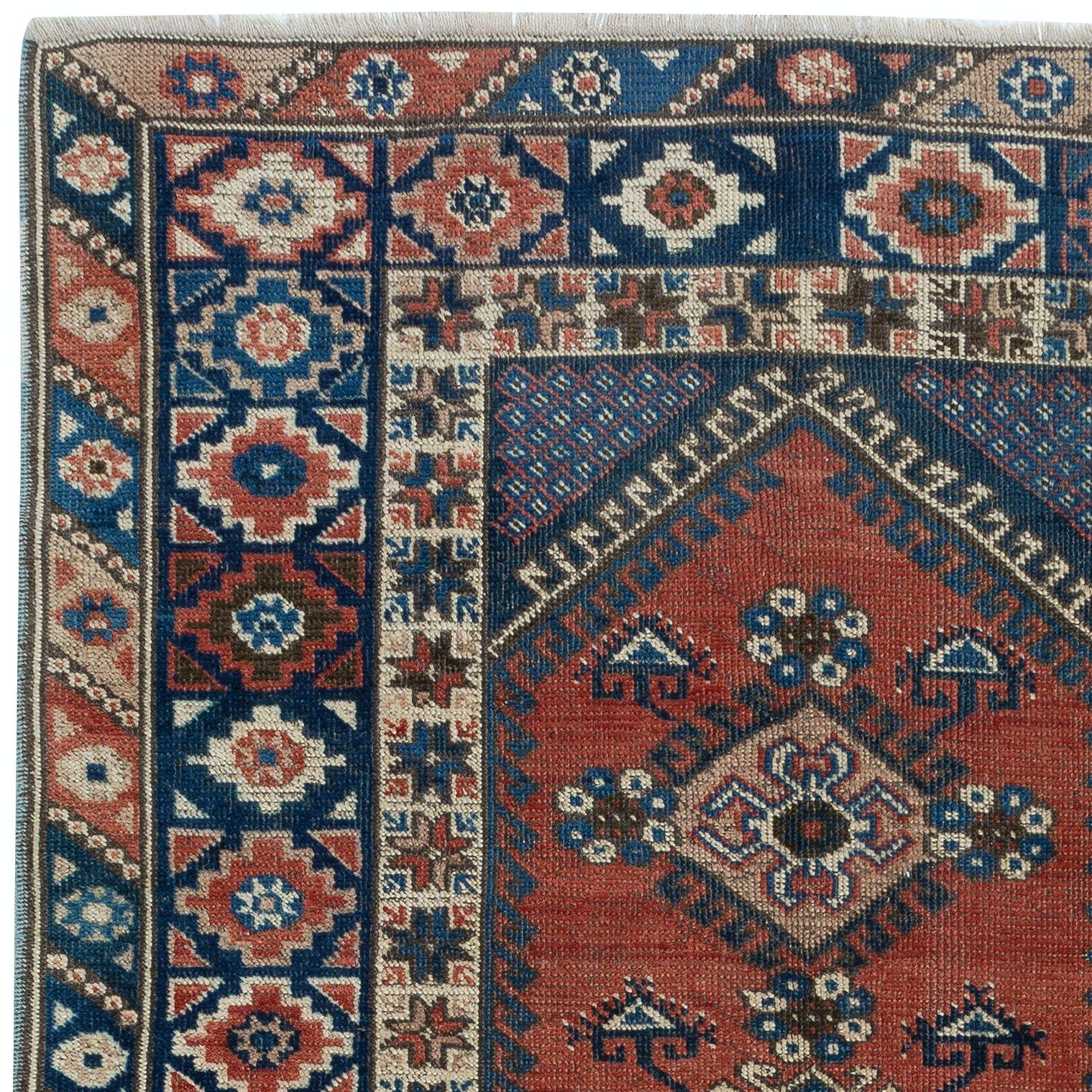4x6 Pies Alfombra Turca Tradicional Vintage Hecha a Mano con Medallones, Alfombra Colorida Turco en venta