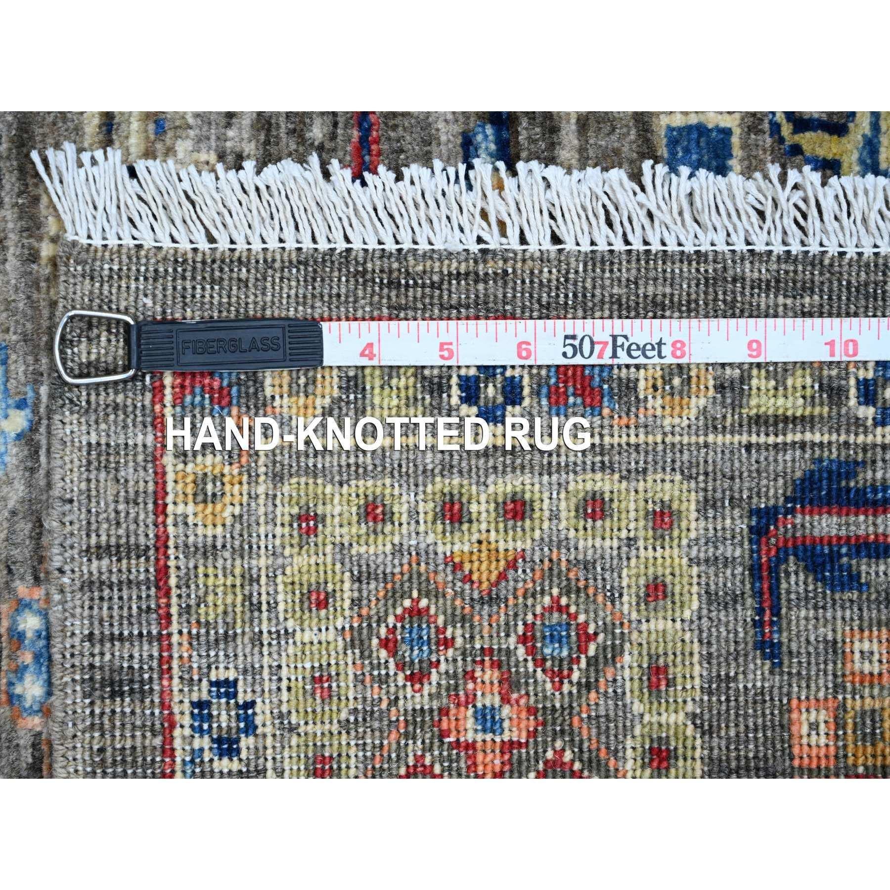 4'x6' Gray Aryana Grade Peshawar Ziegler Mahal Design Hand Knotted Wool Rug In New Condition For Sale In Carlstadt, NJ