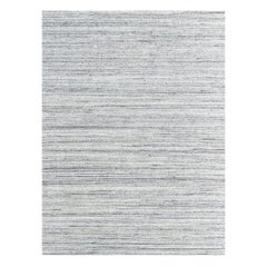 4x6 Gray Hand-Knotted Wool Striated Geometric Modern Carpet Rug