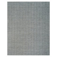 4x6 Grau Handgeknüpft Wolle Subtil Gestreift Geometrisch Modern Teppich Teppich