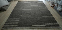 4x6 Gray Handwoven Wool Floating Rectangles Geometric Modern Carpet Rug