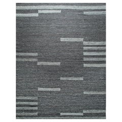 4x6 Gray Handwoven Wool Floating Rectangles Geometric Modern Carpet Rug