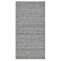 4x6 Gray Handwoven Wool Viscose Subtle Linear Texture Geometric Carpet Rug