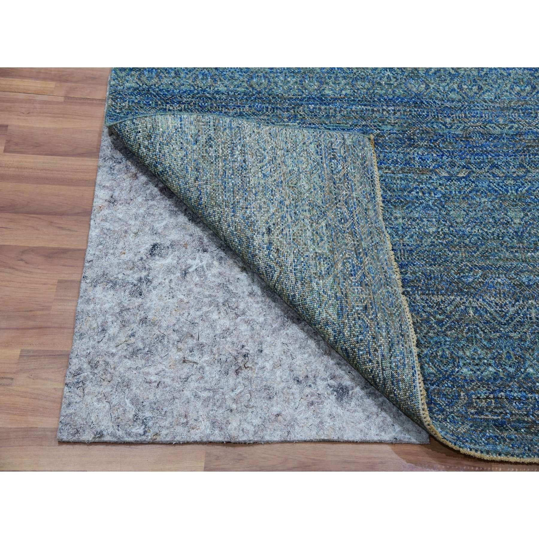 Moderne 4'x6' Tapis noué à la main en laine verte Kohinoor Herat en forme de diamant à motifs répétitifs en vente