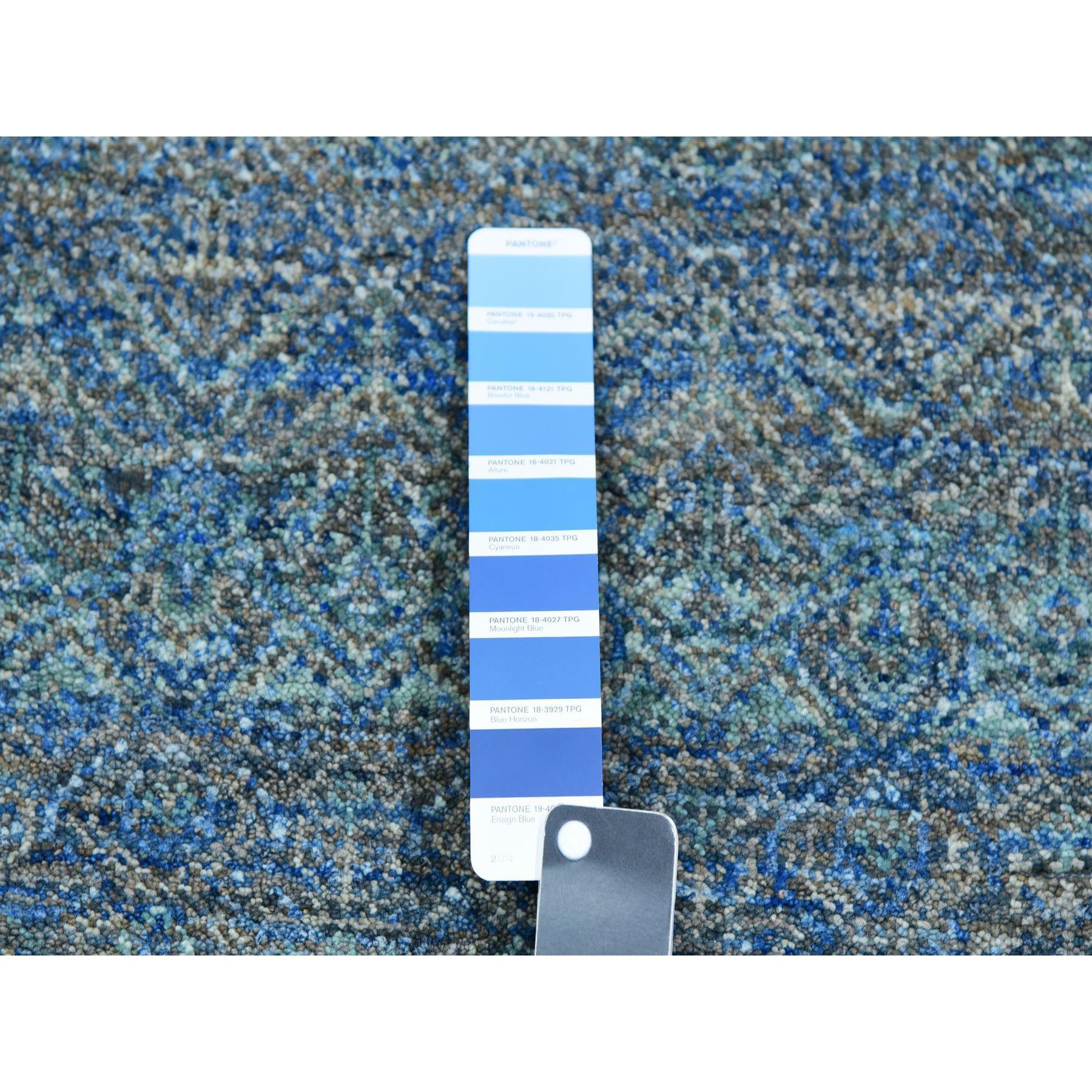 Indien 4'x6' Tapis noué à la main en laine verte Kohinoor Herat en forme de diamant à motifs répétitifs en vente