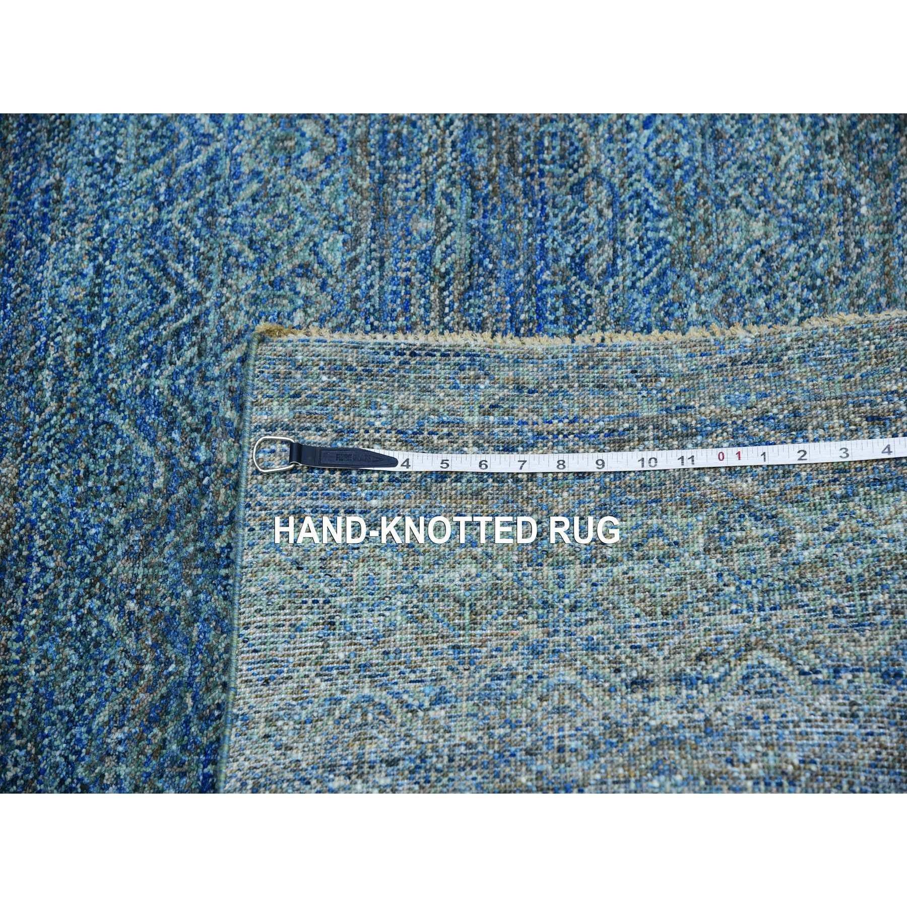 4'x6' Tapis noué à la main en laine verte Kohinoor Herat en forme de diamant à motifs répétitifs Neuf - En vente à Carlstadt, NJ