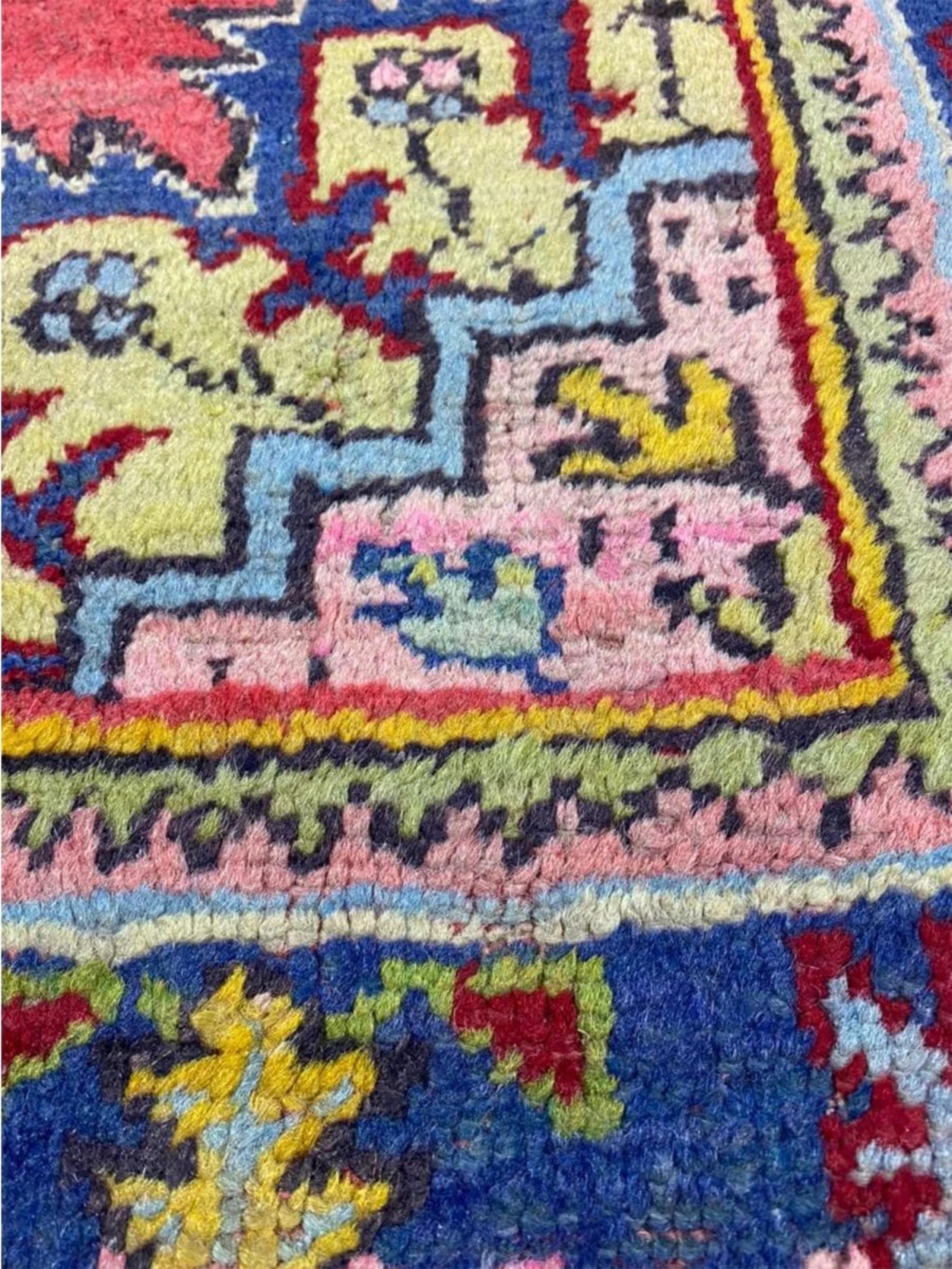 4x6 Handgeknüpfter antiker türkischer Oushak-Teppich im Angebot 2