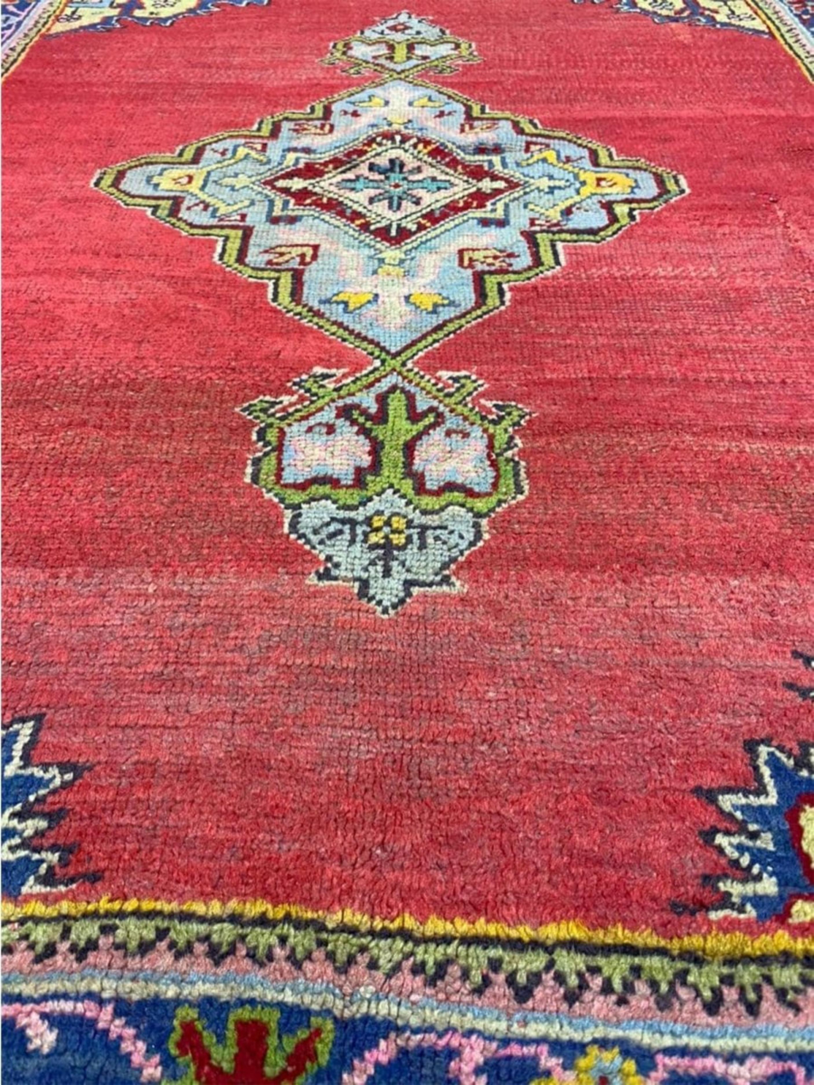 4x6 Handgeknüpfter antiker türkischer Oushak-Teppich im Angebot 3