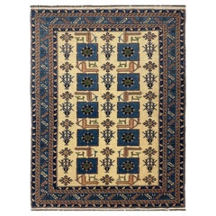 4x6 Hand Knotted Old Handwoven Afghan Area Rug Wool Carpet