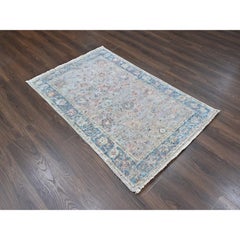 4'x6' Hand Knotted Rug Whisper Pink Ziegler Mahal Design Zero Pile Pure Wool